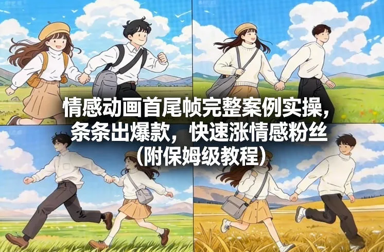 情感动画首尾帧完整案例实操，条条出爆款，快速涨情感粉丝（附保姆级教程）-网亿资源平台