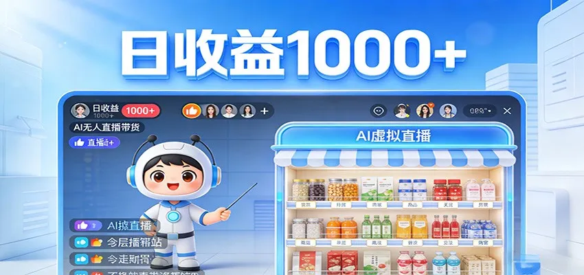 不用露脸不用说话，24小时自动卖货赚钱，全天自动直播，收益看得见-网亿资源平台