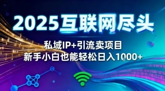 2025网创尽头王炸项目！私域IP+精准引流，新手小白在家躺賺日入1k，零经验也能上手【揭秘】-网亿资源平台