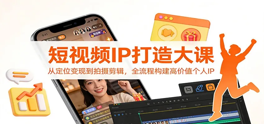 短视频IP打造大课：从定位变现到拍摄剪辑，全流程构建高价值个人IP-网亿资源平台