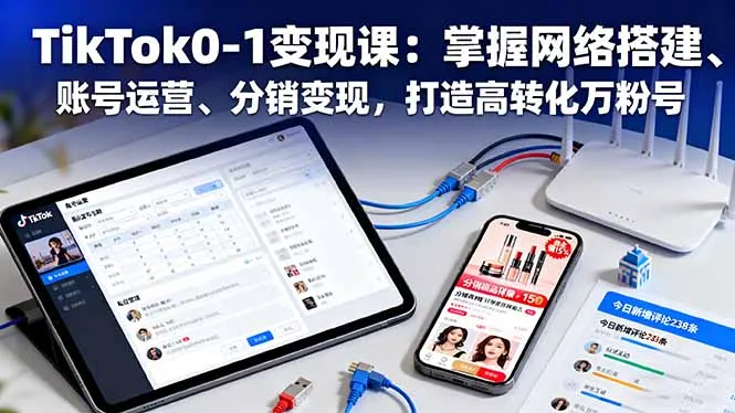 TikTok0-1变现课：掌握网络搭建、账号运营、分销变现，打造高转化万粉号-网亿资源平台