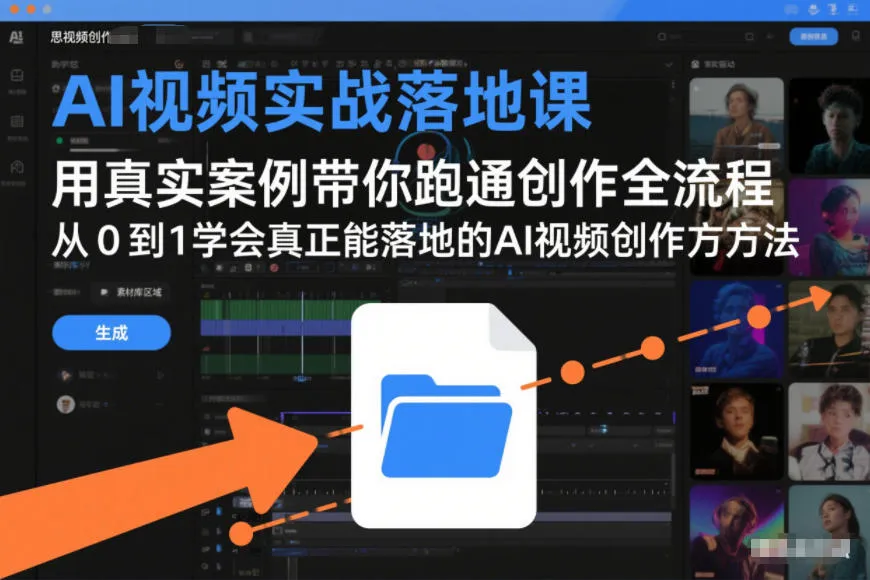 AI视频实战落地课,用真实案例带你跑通创作全流程,从0到1学会真正能落地的AI视频创作方法-网亿资源平台