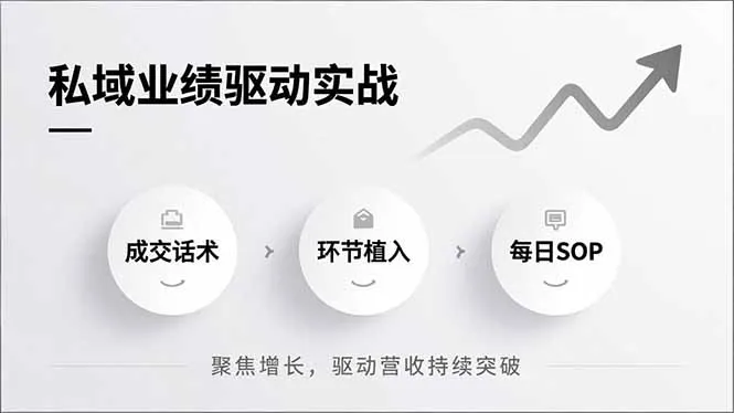 私域业绩驱动实战，成交话术、环节植入、每日SOP，聚焦增长，驱动营收持续突破-网亿资源平台