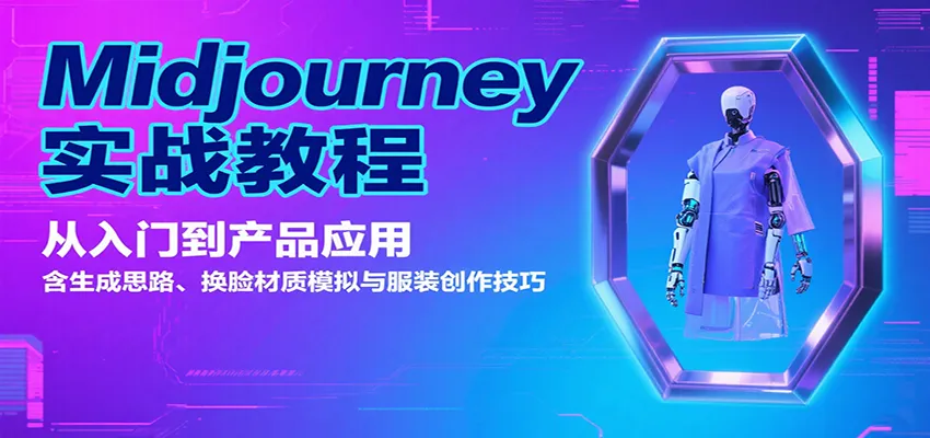 Midjourney实战教程：从入门到产品应用，含生成思路、换脸材质模拟与服装创作技巧-网亿资源平台