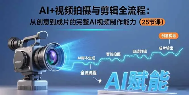 AI+视频拍摄与剪辑全流程：从创意到成片的完整AI视频制作能力(25节课-网亿资源平台