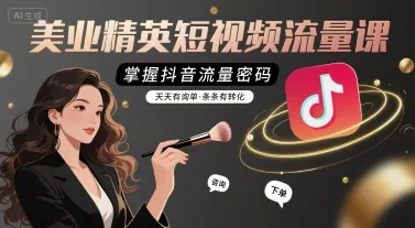 美业精英短视频流量课，掌握抖音流量密码，天天有询单，条条有转化-网亿资源平台