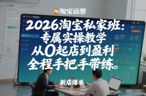 2026淘宝私家班:专属实操教学,从0起店到盈利,全程手把手带练(更新26年3月)-网亿资源平台