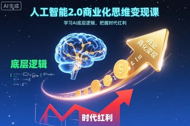 人工智能2.0商业化思维变现课，学习AI底层逻辑，把握时代红利-网亿资源平台