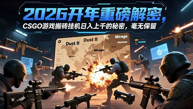 2026开年重磅解密，CSGO游戏搬砖挂机日入上千的秘密，毫无保留-网亿资源平台