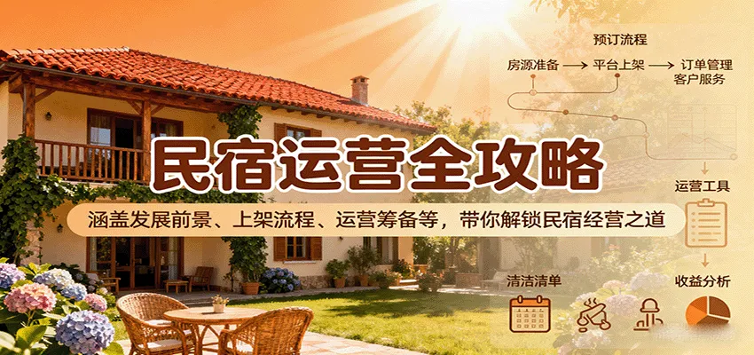 民宿运营全攻略：涵盖发展前景、上架流程、运营筹备等，带你解锁民宿经营之道-网亿资源平台