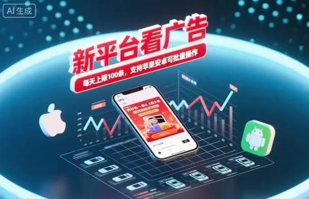 新台看广告，养好机一条5毛到5块，单机日入30到100，支持苹果安卓，可批量操作。-网亿资源平台