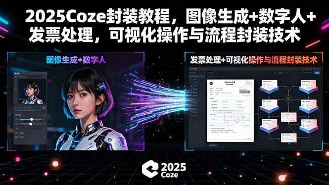 2025Coze封装教程，图像生成+数字人+发票处理，可视化操作与流程封装技术-网亿资源平台