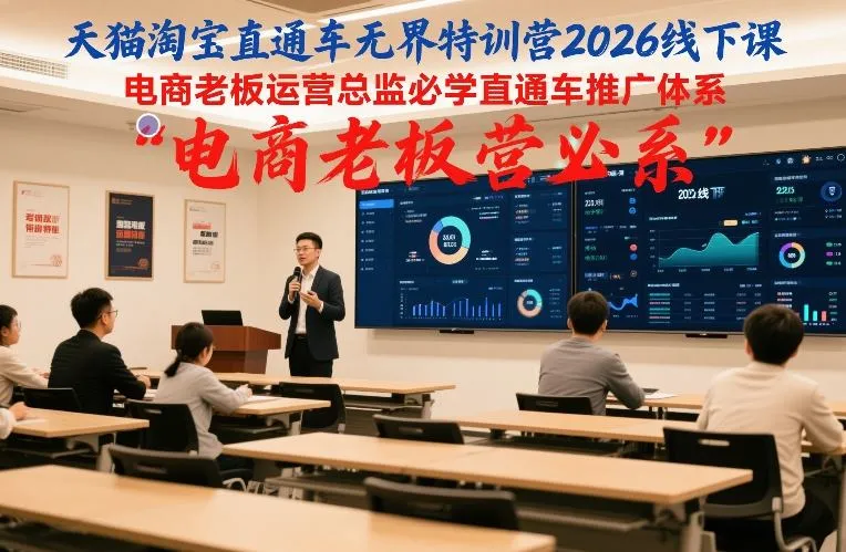 天猫淘宝直通车无界特训营2026线下课，电商老板运营总监必学直通车推广体系-网亿资源平台