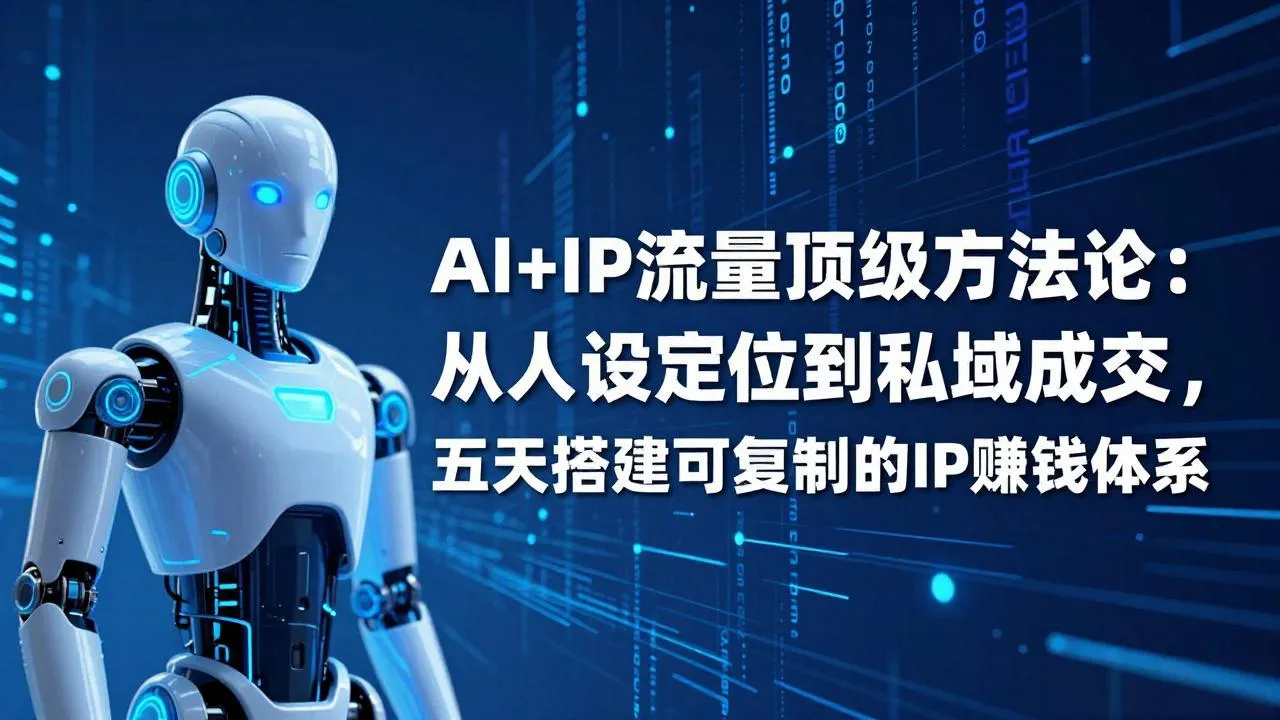 AI+IP顶级方法论：从人设定位到私域成交，五天搭建可复制的IP赚钱体系-网亿资源平台