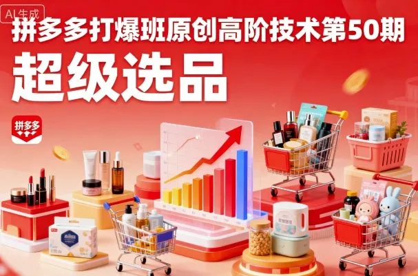 拼多多打爆班原创高阶技术第50期，超级选品-网亿资源平台