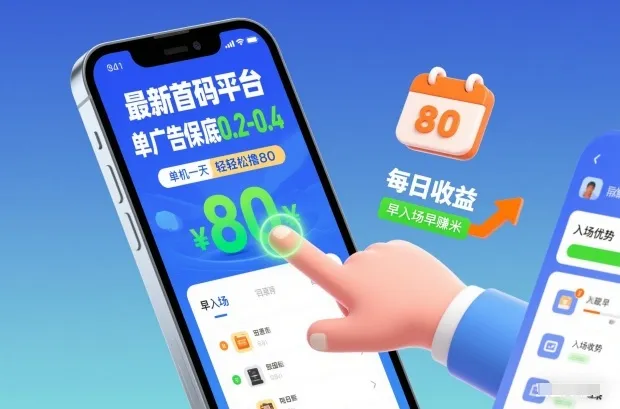 最新首码平台，单广告保底0.2-0.4，单机一天轻松撸80，早入场早賺米【揭秘】-网亿资源平台