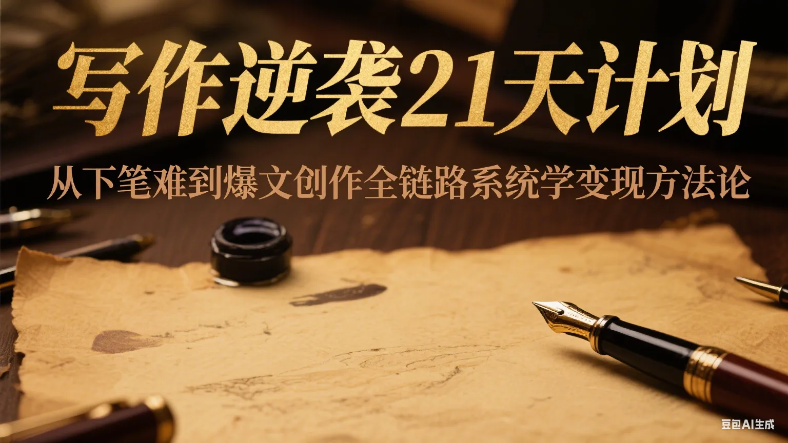 写作逆袭21天计划：从下笔难到爆文创作全链路系统学变现方法论-网亿资源平台