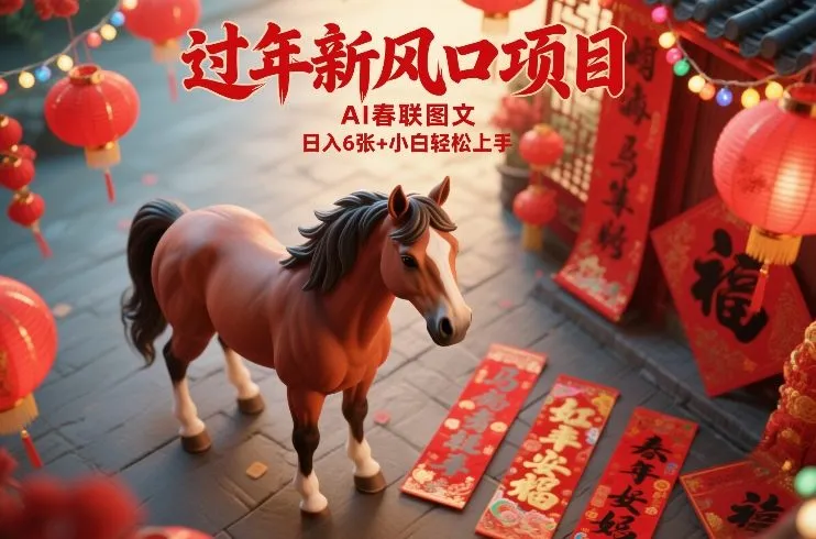 过年新风口项目，用ai春联图文，日入6张+小白轻松上手【揭秘】-网亿资源平台