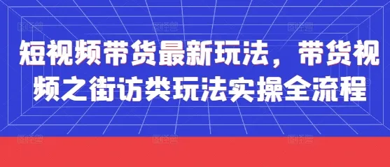 短视频带货最新玩法，带货视频之街访类玩法实操全流程-网亿资源平台