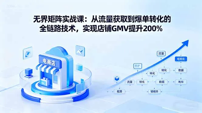 无界矩阵实战课：从流量获取到爆单转化的全链路技术，实现店铺GMV提升200%-网亿资源平台