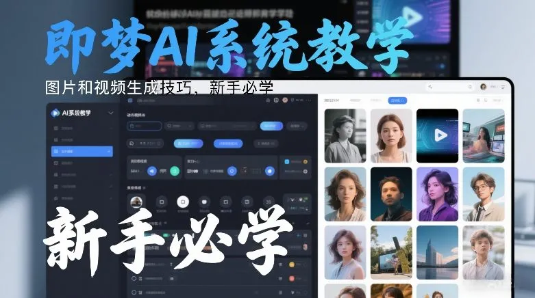 即梦AI系统教学，图片和视频生成技巧，新手必学-网亿资源平台