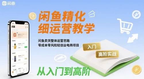 闲鱼精细化运营入门+高阶实战教学，闲鱼卖货整体运营思路，零成本零风险轻创业电商项目-网亿资源平台