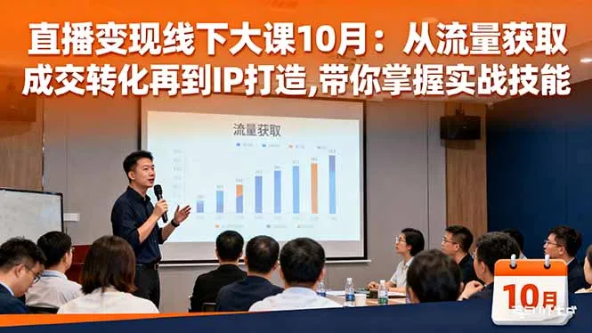 直播变现线下大课10月：从流量获取到成交转化再到IP打造,带你掌握实战技能-网亿资源平台