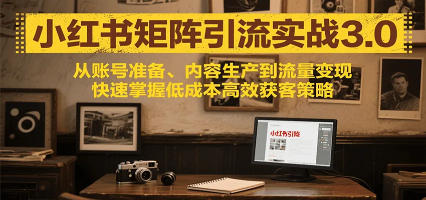 小红书矩阵引流3.0，从账号准备、内容生产到流量变现，快速掌握低成本高效获客策略-网亿资源平台
