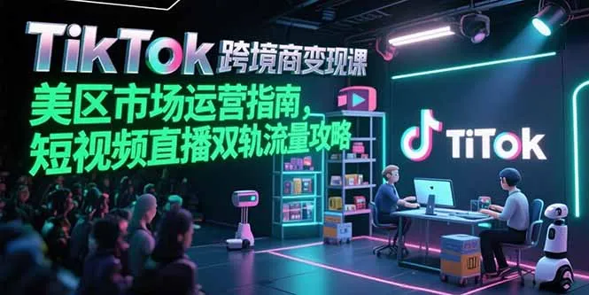 TikTok跨境电商变现课，美区市场运营指南，短视频直播双轨流量攻略-网亿资源平台