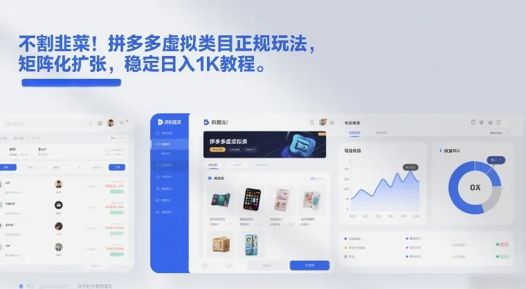 不割韭菜！拼多多虚拟类目正规玩法，矩阵化扩张，稳定日入1K教程【揭秘】-网亿资源平台