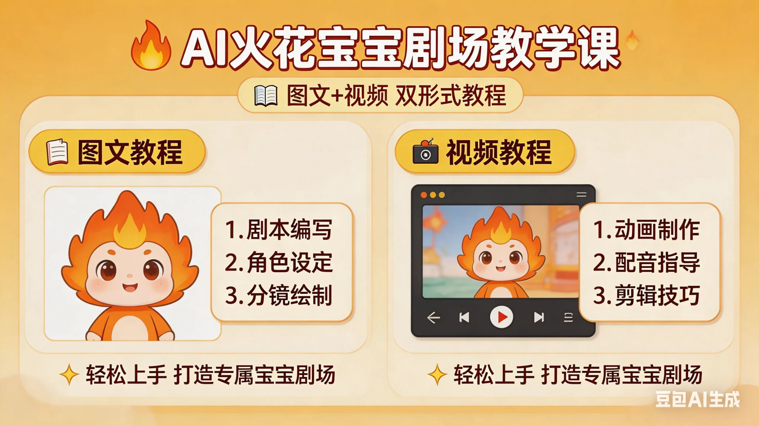 【精】AI火花宝宝宝宝剧场教学课，图文+视频双形式教程，解锁独家分成玩法，零基础也能快速入局变现-网亿资源平台