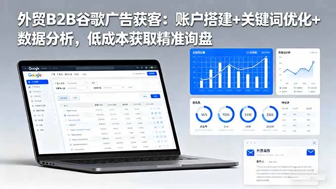 外贸B2B 谷歌广告获客：账户搭建+关键词优化+数据分析 低成本获取精准询盘-网亿资源平台