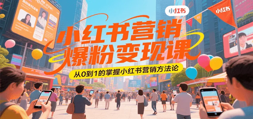 小红书营销爆粉变现课，从0到1的掌握小红书营销方法论-网亿资源平台