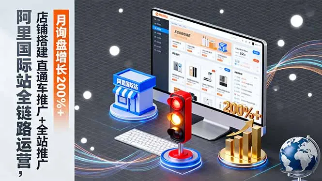 阿里国际站全链路运营，店铺搭建+直通车推广+全站推广，月询盘增长200%+-网亿资源平台