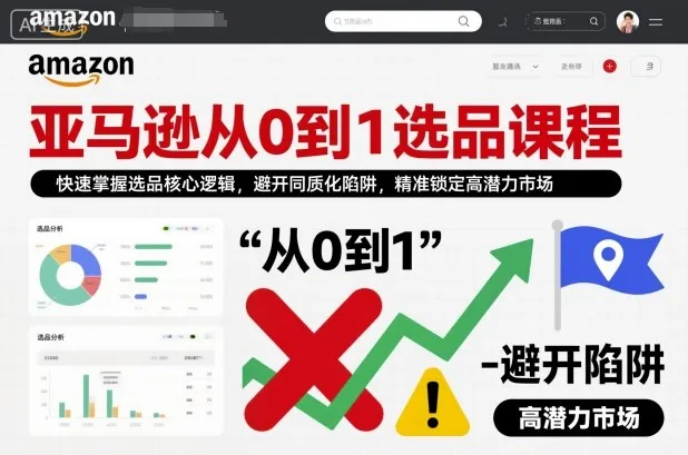 亚马逊从0到1选品课程，快速掌握选品核心逻辑，避开同质化陷阱，精准锁定高潜力市场-网亿资源平台