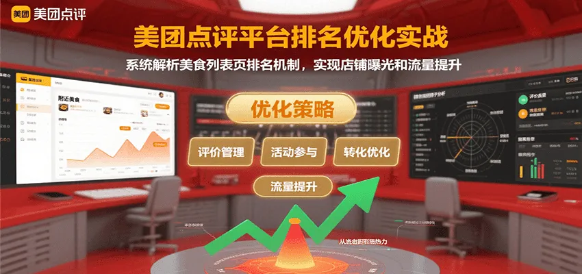 美团点评平台排名优化实战，系统解析美食列表页排名机制，实现店铺曝光和流量提升-网亿资源平台