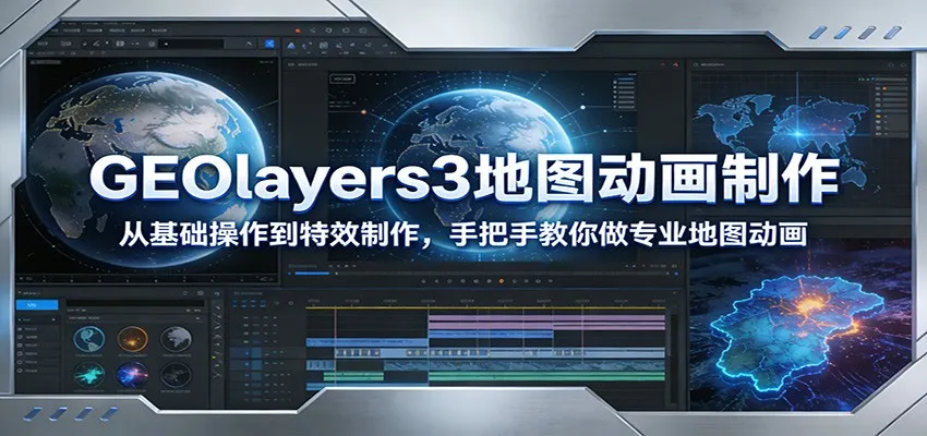 GEOlayers3地图动画制作：从基础操作到特效制作，手把手教你做专业地图动画-网亿资源平台