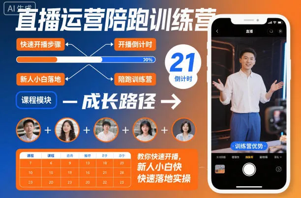 直播运营陪跑训练营，教你快速开播，新人小白快速落地实操-网亿资源平台