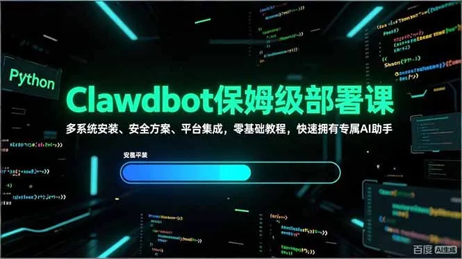 Clawdbot保姆级部署课，多系统安装、安全方案、平台集成，零基础教程，快速拥有专属AI助手-网亿资源平台