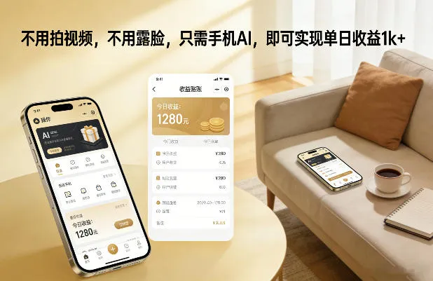 不用拍视频，不用露脸，只需手机AI，即可实现单日收益1k+【揭秘】-网亿资源平台