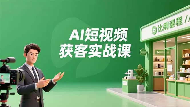AI短视频获客实战课，数字人创作、实体行业应用、精准引流，30天获取客源月入6万+-网亿资源平台