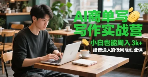 AI商单写作实战营，小白也能周入3k+，给普通人的低风险创业课-网亿资源平台