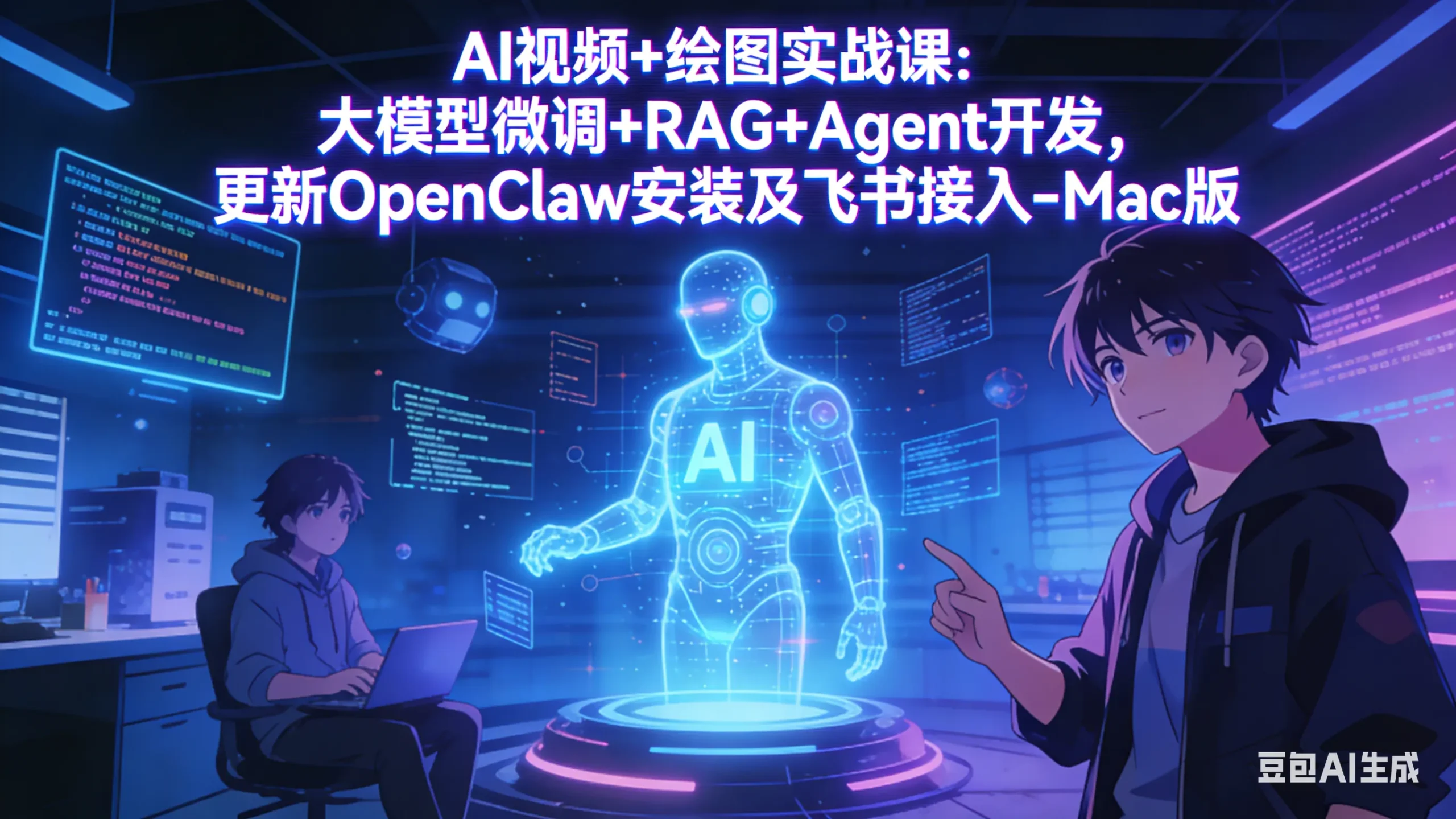 AI视频+绘图实战课：大模型微调+RAG+Agent开发，更新OpenClaw安装及飞书接入-Mac版-网亿资源平台