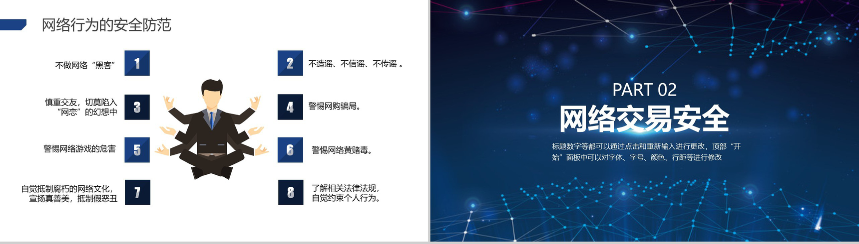 大气智能互联网+学生网络安全培训讲座PPT模板-5