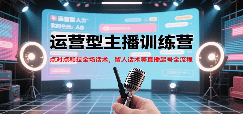 运营型主播训练营，点对点和拉全场话术，留人话术等直播起号全流程(更新8月)-网亿资源平台