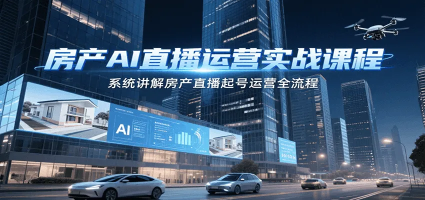 房产AI直播运营实战课程，系统讲解房产直播起号运营全流程-网亿资源平台