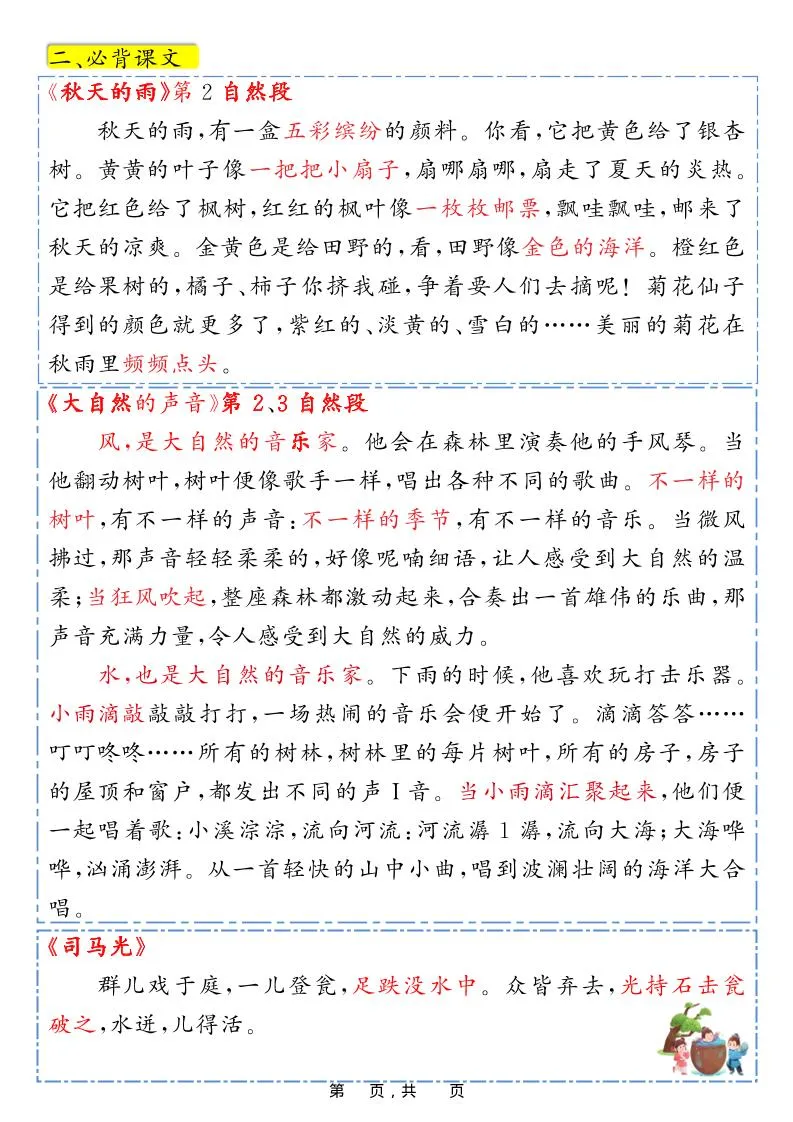 新版三上语文预习必背九大知识点汇总（15页）-网亿资源平台