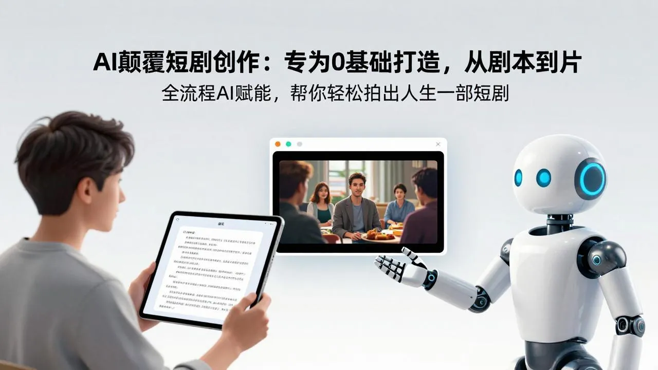 AI颠覆短剧创作:专为0基础打造,从剧本到成片全流程AI赋能,帮你轻松拍出人生第一部短剧-网亿资源平台