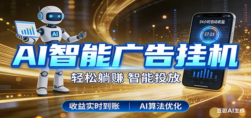 智能广告挂机新时代，利用碎片化时间实现稳定被动收益，AI帮你持续盈利-网亿资源平台