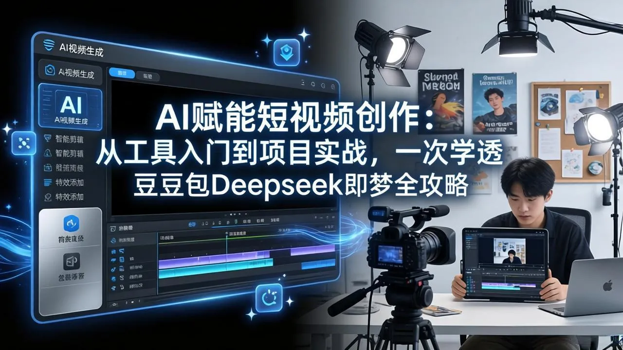 AI赋能短视频创作：从工具入门到项目实战，一次学透豆包Deepseek即梦全攻略-网亿资源平台